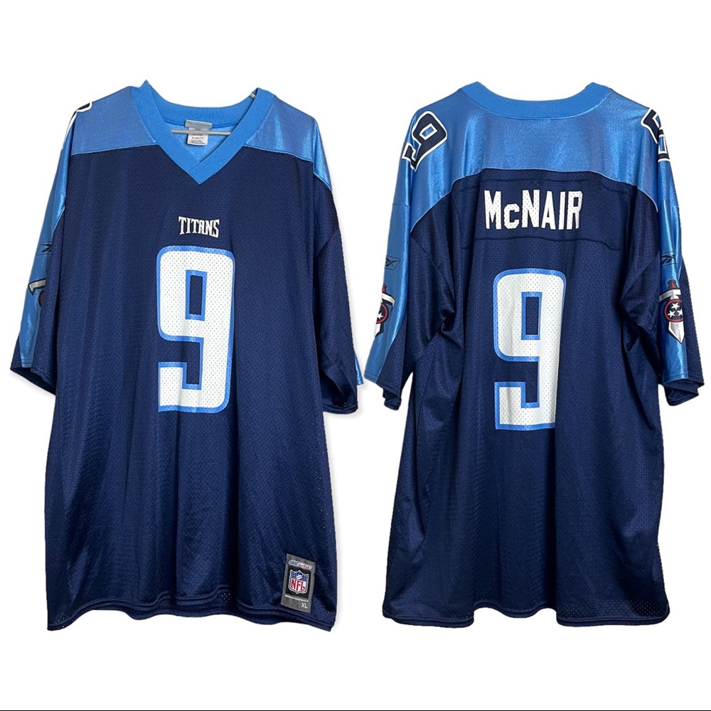 Reebok Steve McNair #9 Tennessee Titans Auth Team Replica Football Jersey XL